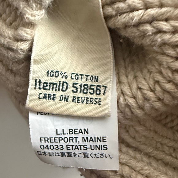 L. L. Bean Cable Knit 100% Cotton Cardigan Sweater - Picture 5 of 5